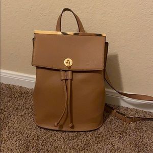 Backpack-Style Purse with Seersucker Lining